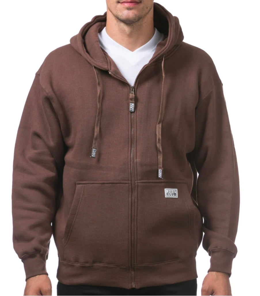Pro Club Men's Heavyweight Full Zip Fleece Hoodie