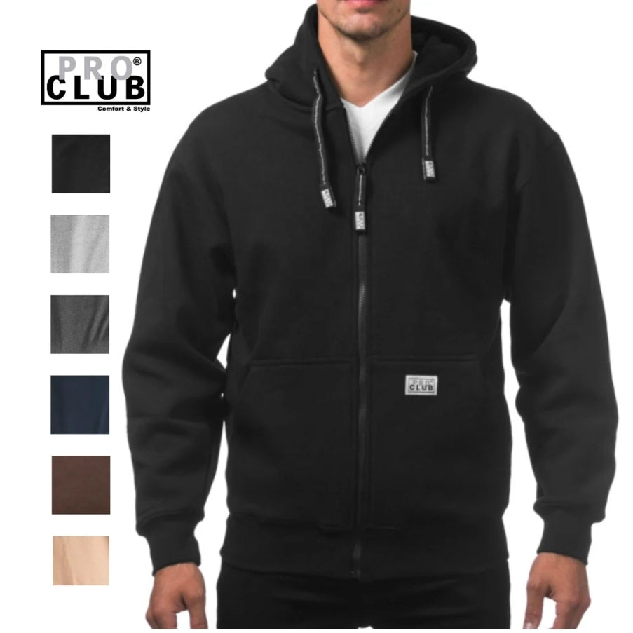 Pro Club Men's Heavyweight Full Zip Fleece Hoodie